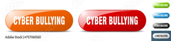 Obraz cyber bullying button. key. sign. push button set