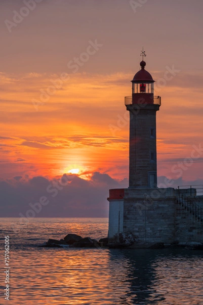 Obraz Leuchtturm am Hafen von Bastia, Haute Corse, Korsika, Frankreich