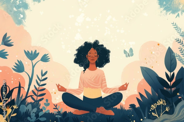 Fototapeta Serene Meditation in a Tranquil Nature Setting
