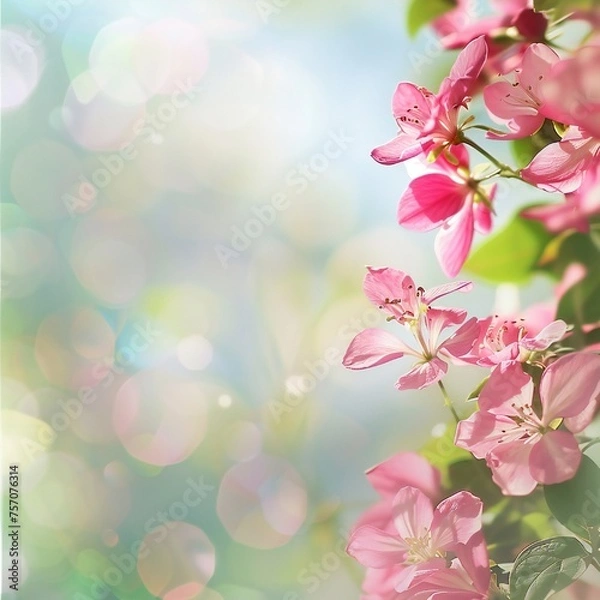 Fototapeta Soft spring background with empty copy space Generative Ai 