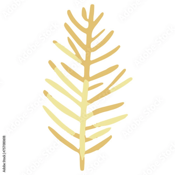 Fototapeta Golden leaf floral stem bunch tree vector decoration can change color