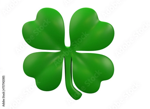 Obraz cartoon four-leaf clover on a white background 3d rendering