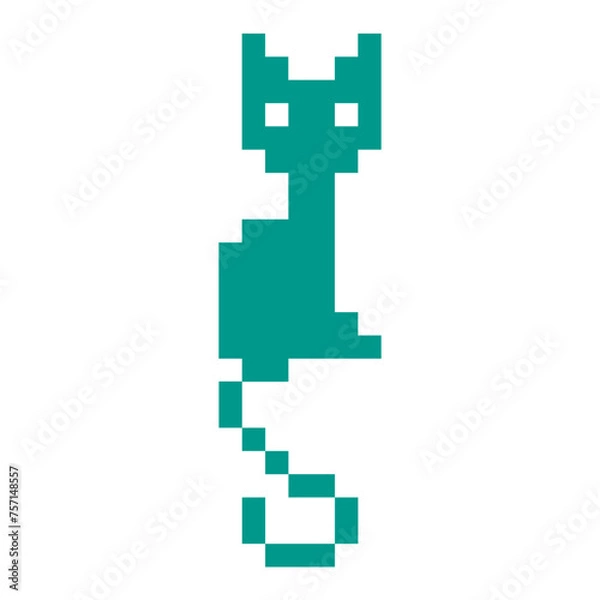 Fototapeta Cat pixel icon