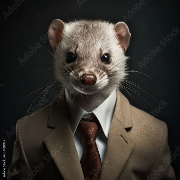 Fototapeta Weasel in a suit