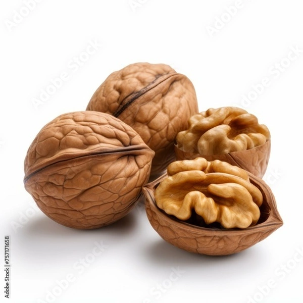 Fototapeta Walnuts isolated on white background