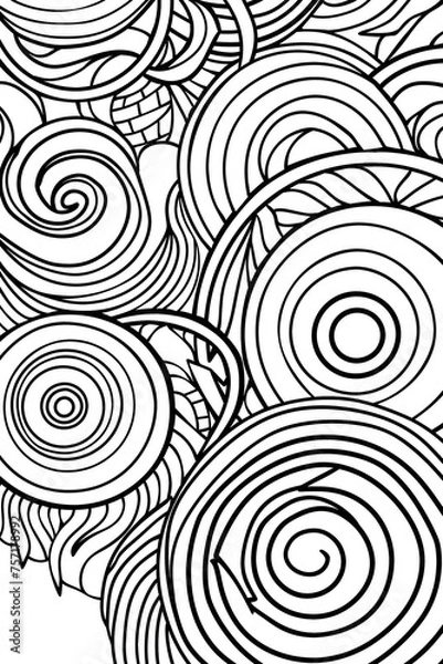 Obraz A swirling mass of black and white lines creates a hypnotic and captivating pattern with optical illusion effect