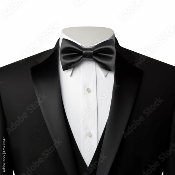 Fototapeta Black Tie isolated on white background