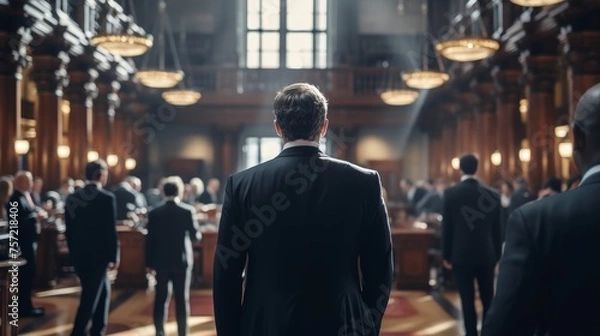 Fototapeta lawyers are standing in the hall of justice