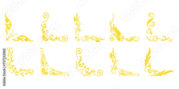 Fototapeta Gold Corner Frame Border