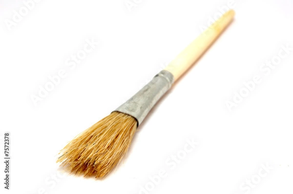 Fototapeta close-up view of brush isolated over white