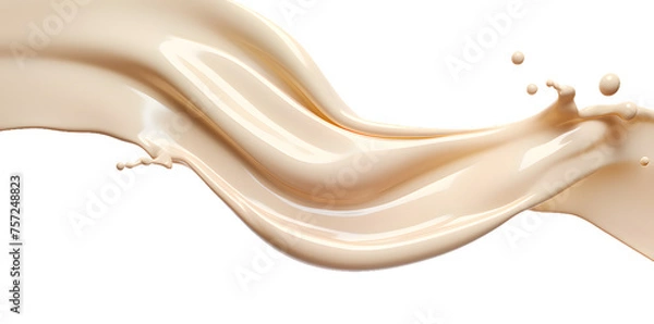 Fototapeta Liquid makeup foundation cream splash isolated on transparent background