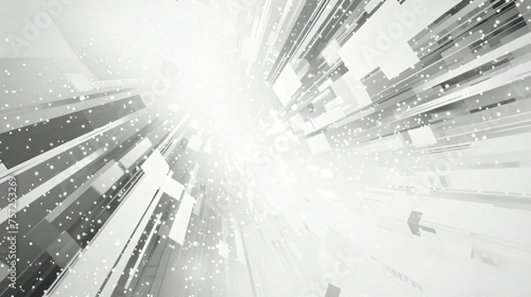 Fototapeta White abstract technology background, conveying a sense of advanced digital connectivity or circuitry. Ideal for futuristic designs or tech-related themes. Generative AI
