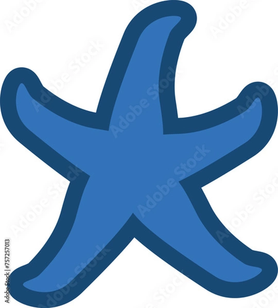 Obraz かわいいアオヒトデのイラスト