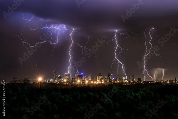 Obraz Burza nad Melbourne City