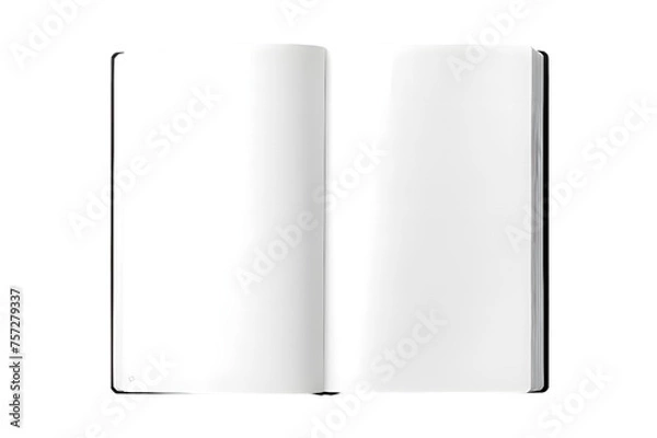 Obraz Blank opened notebook mock up top view isolated on transparent background