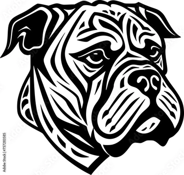 Obraz Bulldog - Black and White Isolated Icon - Vector illustration