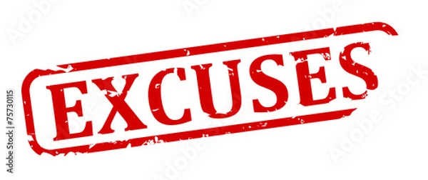 Obraz Oval red stamp with the words - excuses - vector svg