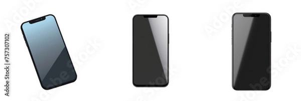 Fototapeta set of smartphone isolated on transparent background