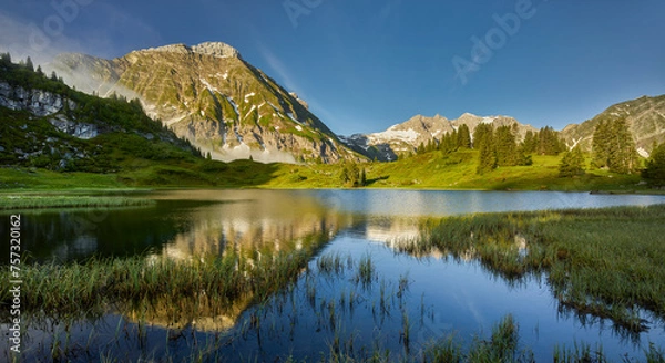 Obraz Juppenspitze, Körbersee, Lechquellengebirge, Vorarlberg, Österreich