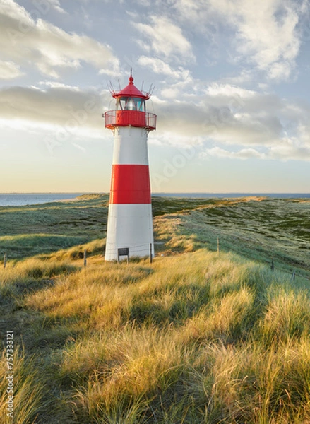 Fototapeta Leuchtturm List-Ost, Ellenbogen, Sylt, Schleswig-Holstein, Deutschland