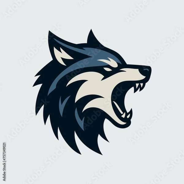 Fototapeta Roaring Wolf Head Vector Design