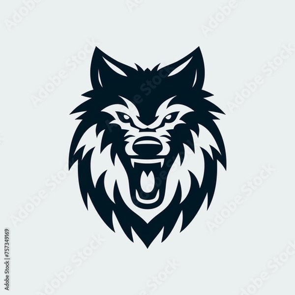 Fototapeta Roaring Wolf Head Vector Design