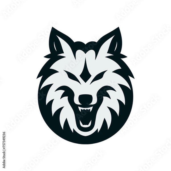 Fototapeta Roaring Wolf Head Vector Design