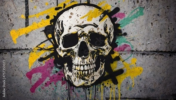 Fototapeta  Skull Graffiti Background