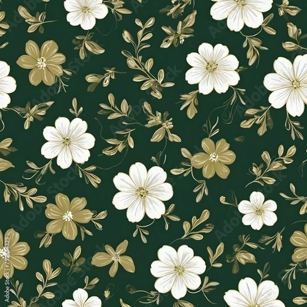 Fototapeta floral pattern Leaves tree and flowers 