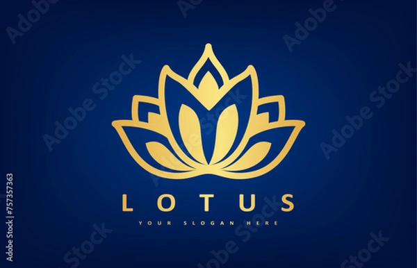 Obraz Projekt wektora logo kwiatu lotosu