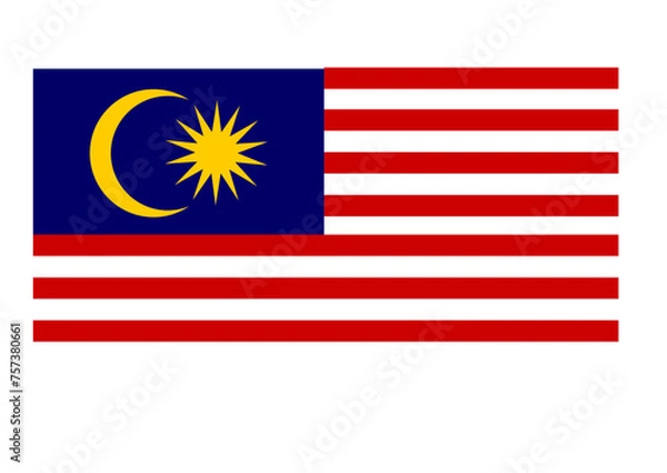 Fototapeta Editable Malaysia Flag Vector - High-Resolution National Symbol Customizable Vector File for Asia