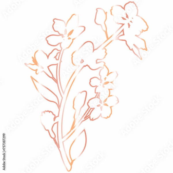 Fototapeta Sakura branch with flowers decoration.