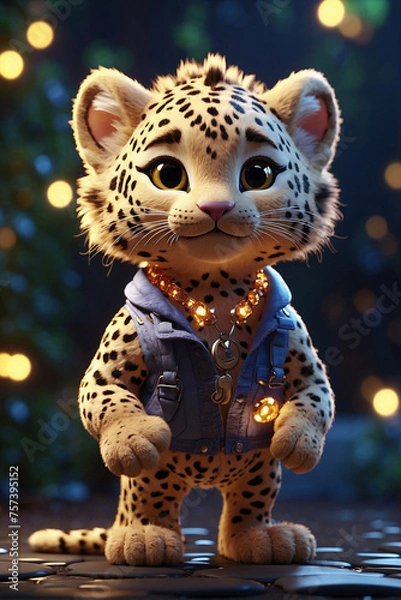 Fototapeta leopard on the rock