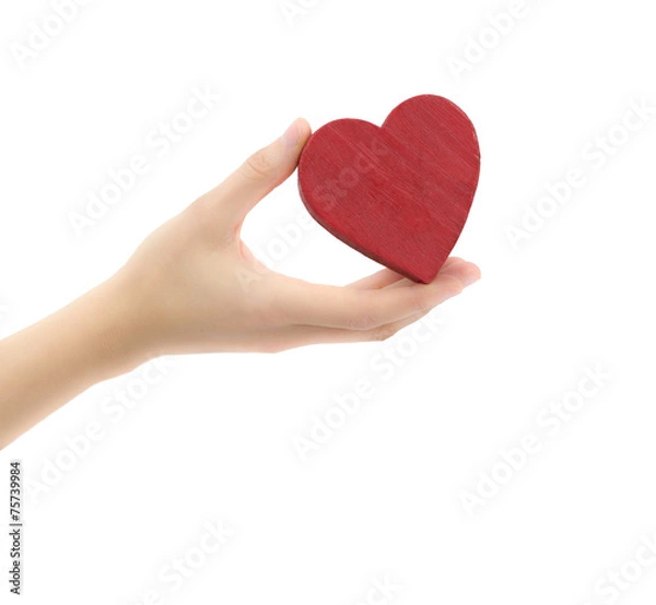 Fototapeta Female hand showing heart