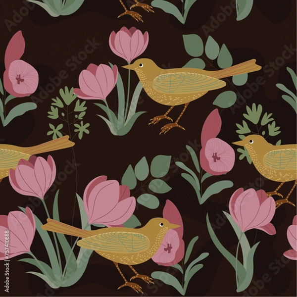 Fototapeta seamless pattern with flowers