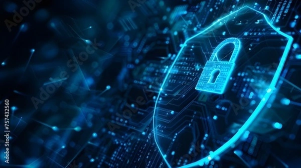 Obraz Cyber security shape polygonal