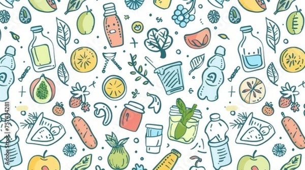 Fototapeta Embracing eco-friendly practices, this concept champions the no-plastic movement with a focus on reducing, reusing, and refusing waste for a greener planet background