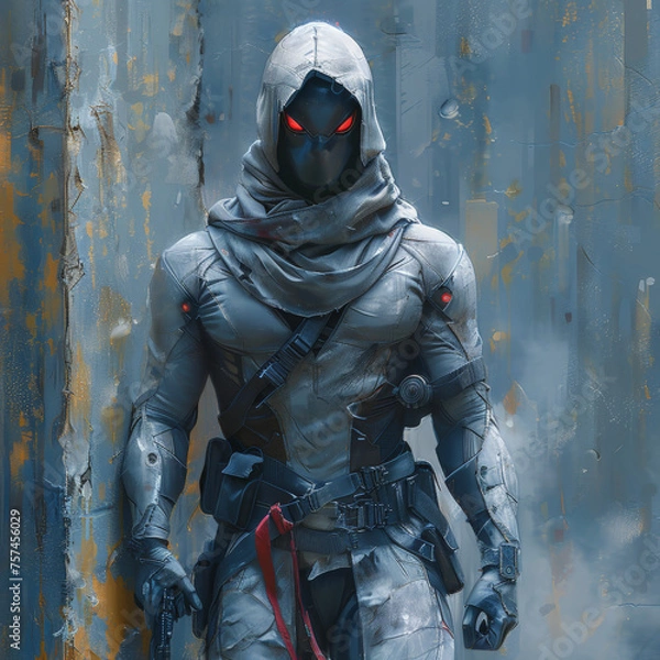 Fototapeta Cyber Assassin's Vault: Full-Body Perspective