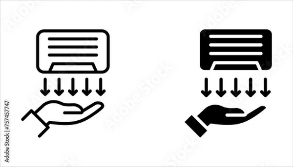 Fototapeta Hand dryer icons set. Vector symbols isolated on white background.