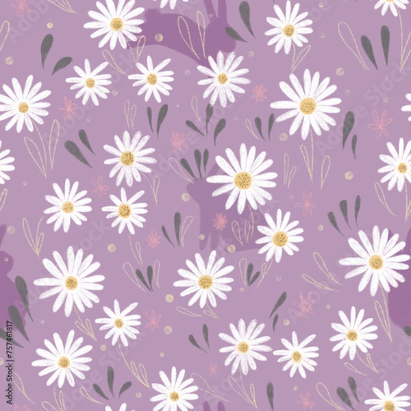 Obraz Cute rabbit seamless pattern. Background for kids.
