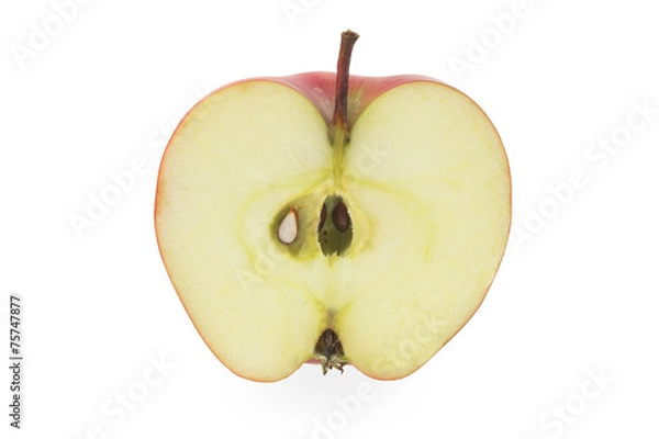 Fototapeta Slice of red apple on a white background