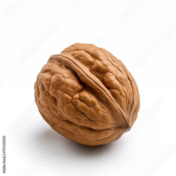 Fototapeta walnut macro on a white background