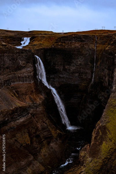 Fototapeta Long waterfall with different levels