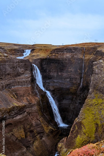 Fototapeta Long waterfall with different levels