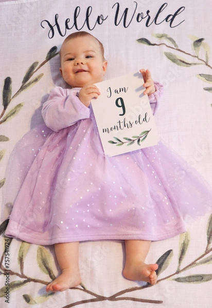 Obraz Celebrating age: A Precious Milestone with Our Little Girl