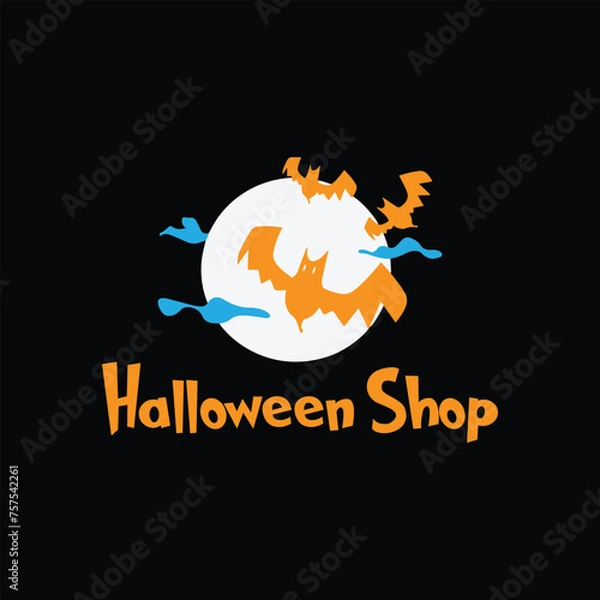 Fototapeta Halloween shop logo design vector