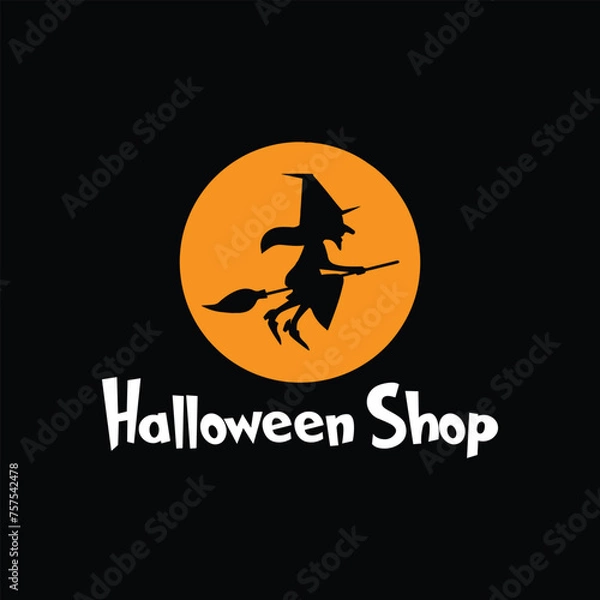 Fototapeta Halloween shop logo design vector