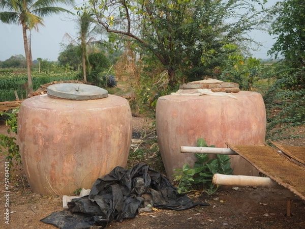 Obraz Thai people's rainwater storage container