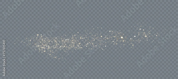 Fototapeta Vector light effect with bokeh and sparkles on a transparent background. An elegant combination of blurry points of light and shimmering particles creates an atmosphere of magic and celebration.