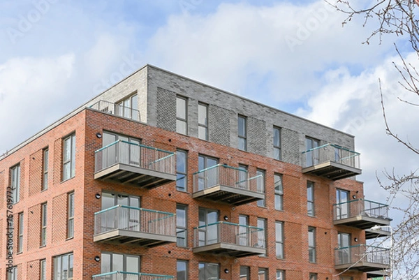 Obraz London, UK, 4 March 2024: Affordable housing new development in Boleyn Road, Newham, London